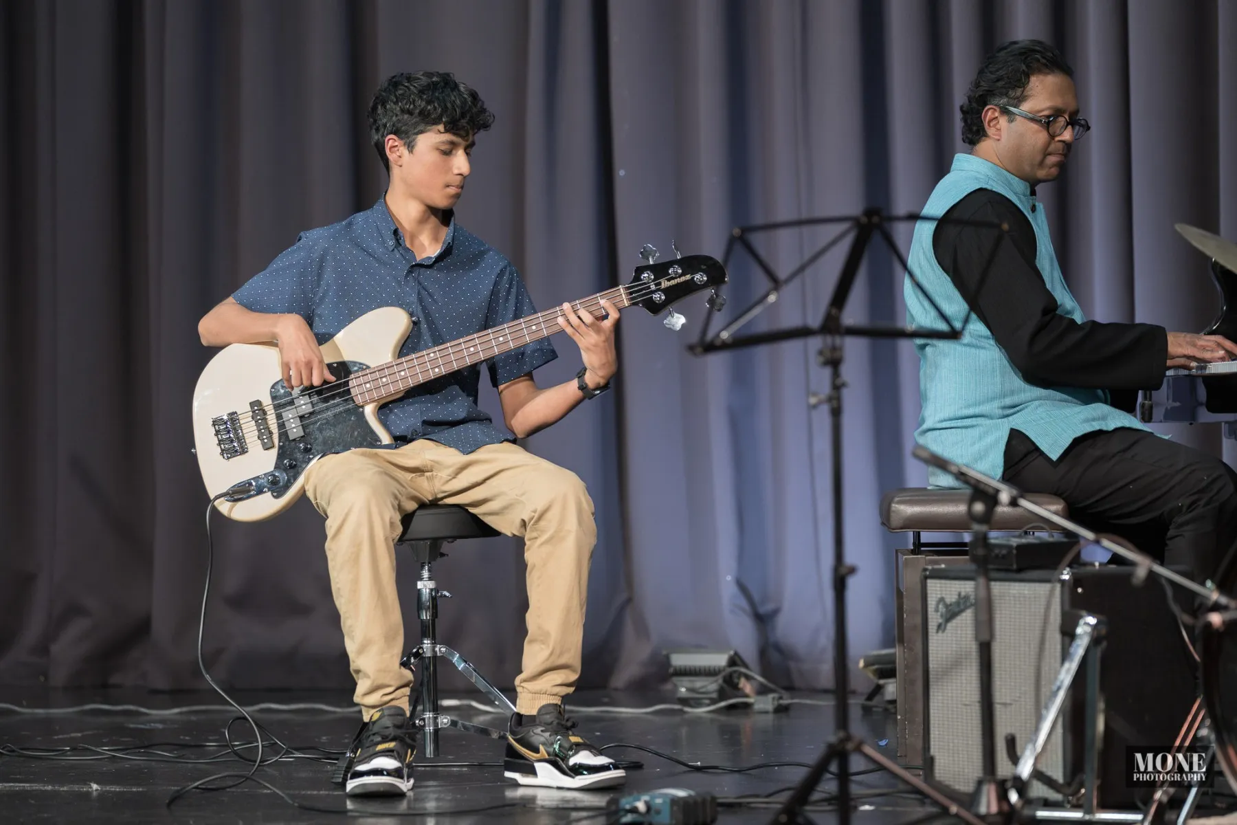 Performers on stage together at the Musical Talent Showcase